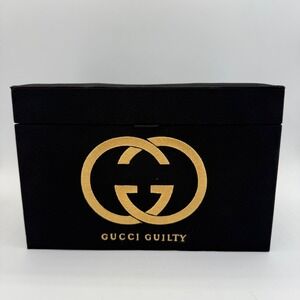 Gucci Guilty Satin Cosmetic Makeup Jewelry Case Embossed Logo Storage Box